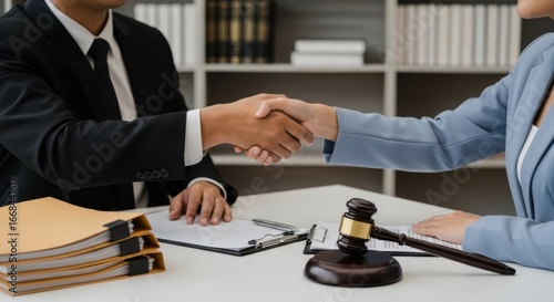 Wallpaper Mural Business people shaking hands after sealing a deal with a lawyer Torontodigital.ca