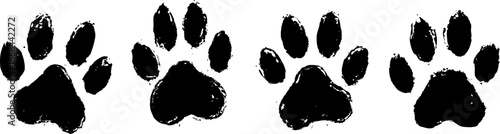 Canvas Print Distressed Black Animal Paw Prints