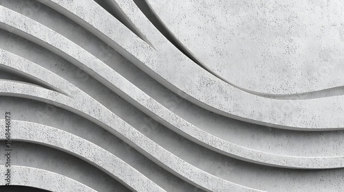Abstract Curved Concrete Texture Featuring Smooth Lines and Monochrome Design Elements
