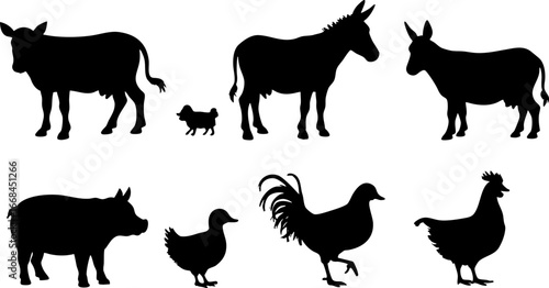 Farm Animal Silhouette Collection