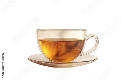 Transparent teacup and saucer