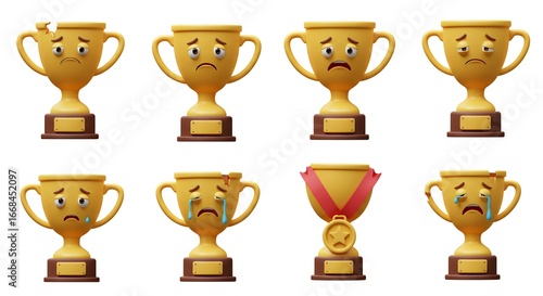 Sad trophy emojis loss illustration