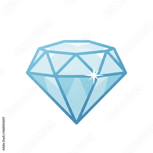 Sparkling Diamond Vector Icon, Shiny Luxury Gemstone Illustration