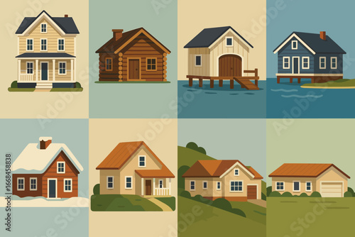 Charming diverse homes collection: cozy rural and urban residences