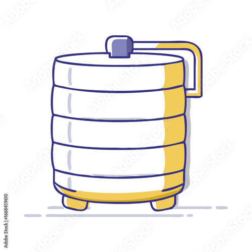 Stackable Bento Box with Handle for Multiple Meal Storage Illustration