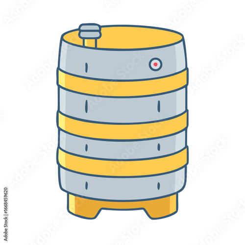 Cartoon style vector image of a stylized beer or liquid barrel