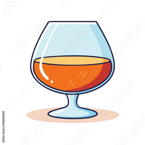 A gracefully crafted cartoon illustration of an aromatic brandy snifter glass