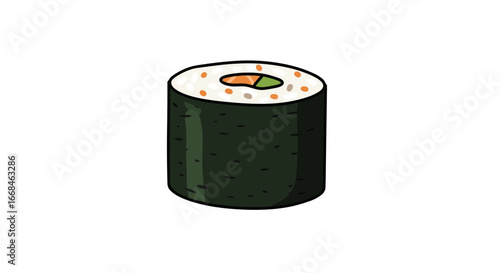 Sushi roll japanese food cuisine rice seaweed nori asian delicious fresh tasty seafood gourmet healthy on transparent background