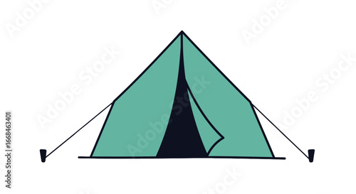 Camping tent outdoor adventure travel gear shelter equipment vacation summer recreation nature tourism on transparent background