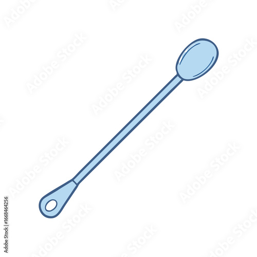 Light blue laboratory spoon with a hole at one end illustration
