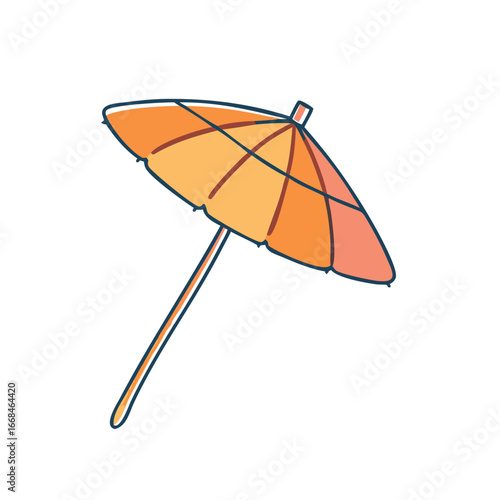 A stylized cocktail umbrella offering a touch of tropical delight and summery fun