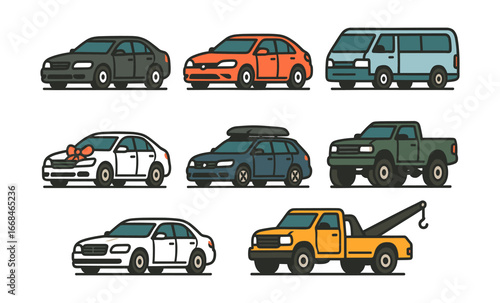 Retro style cars featuring diesel, turbocharged, and wedding variations