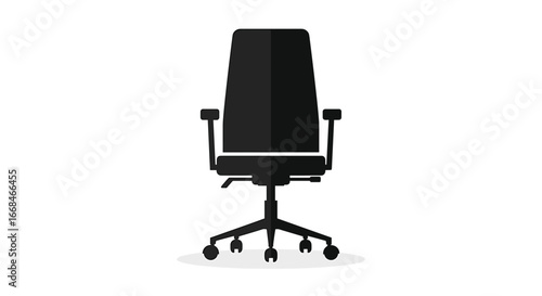 Sleek Black Office Chair Silhouette Against a White Background