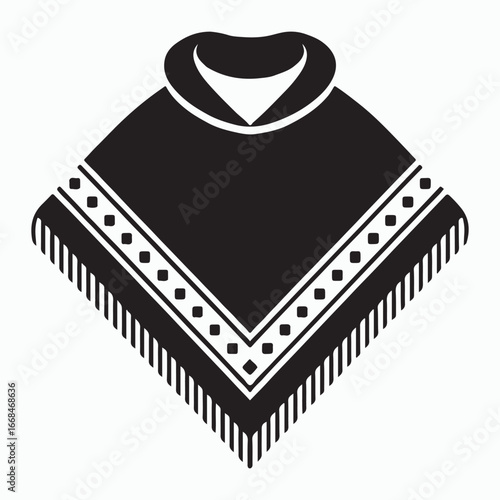 Poncho Glyph Icon Latin American Traditional Clothing Symbol