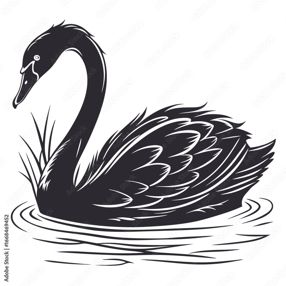 Fototapeta premium black swan vector