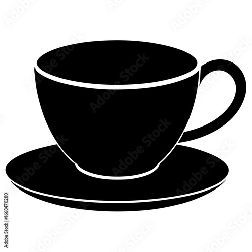 Coffee cup and saucer silhouette