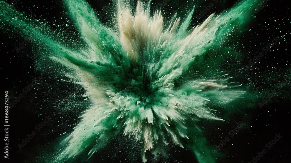 Fototapeta premium Colorful powder explosion effect, artistic creative dynamic background