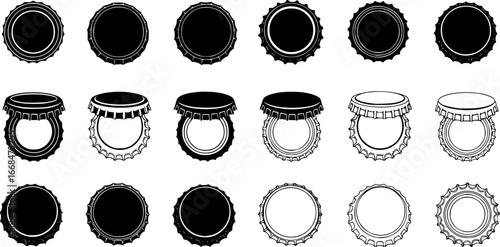 Crown caps svg, Crown caps silhouette, Bottle cap svg, Soda cap svg, Bottle cap silhouettes, Crown caps outline, Drinking bottle cap svg.