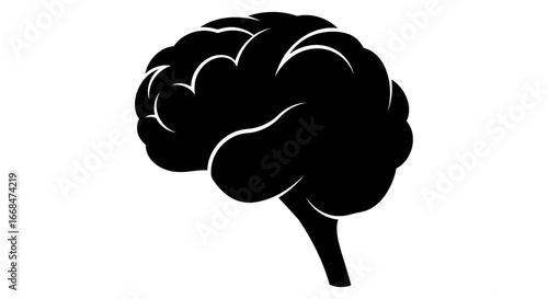Silhouette illustration of a human brain, showcasing the organ's intricate structure and form.