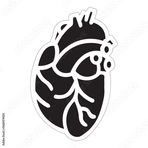 Vibrant Human Heart Organ Illustration