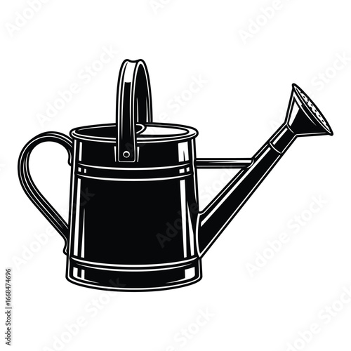 Vintage style black watering can for garden use and home decoration