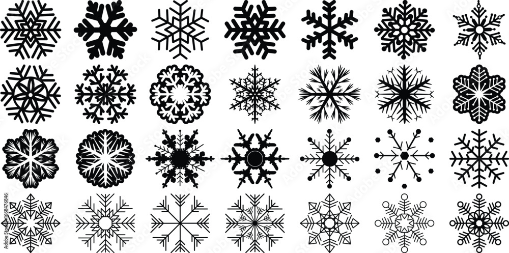 Obraz premium Snowflake DesignsWinter Snowflake PatternsFrozen Snowflake ClipartSnowflake Icon SetCrystal Snowflake IllustrationsMinimalist Snowflake ArtChristmas Snowflake Graphics