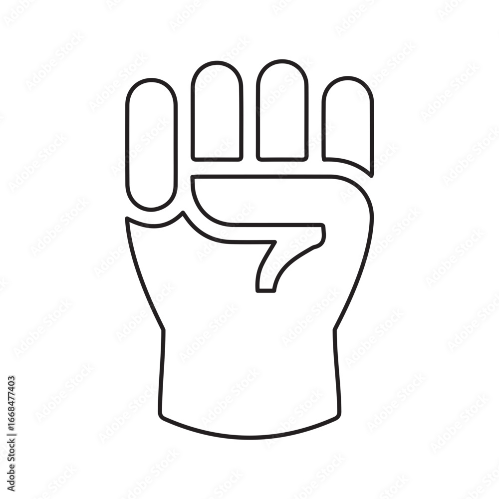 Obraz premium Fist line icon