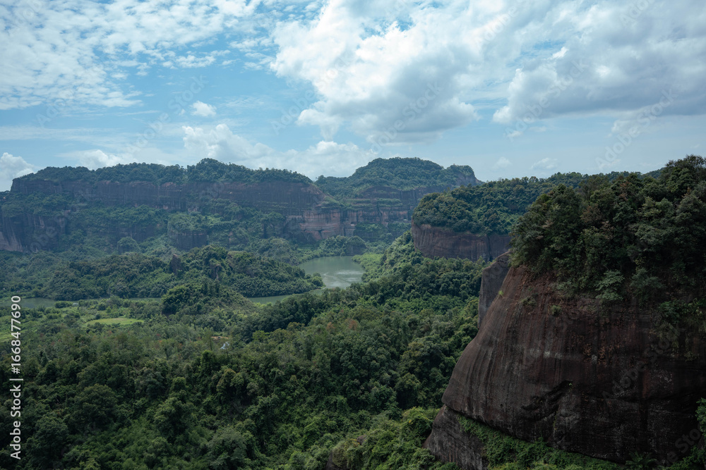 Naklejka premium At a certain scenic spot on Danxia Mountain
