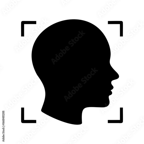 Abstract representation of face recognition or biometric identification technology concept