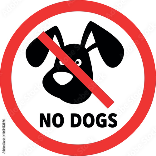 No dogs allowed sign warning prohibition pet restriction symbol vector