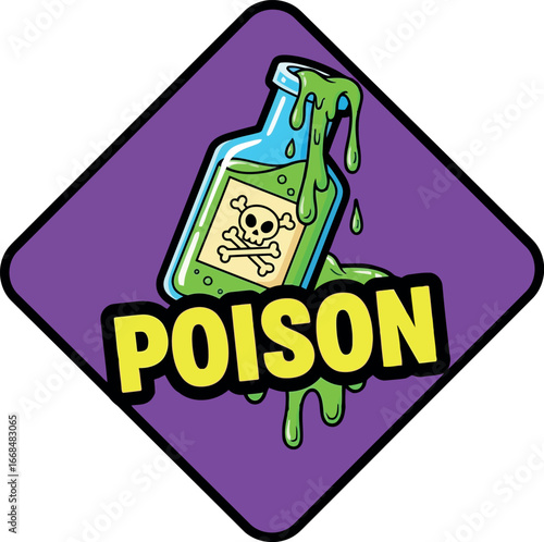 Hazardous liquid poison warning symbol graphic vector