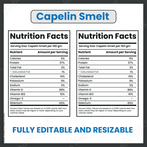 Capelin Smelt Small Fish Clipart