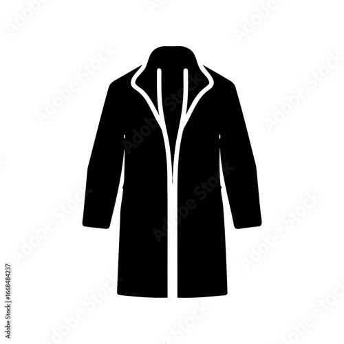 Silhouette of a long coat, perfect for stylishly braving the cold weather