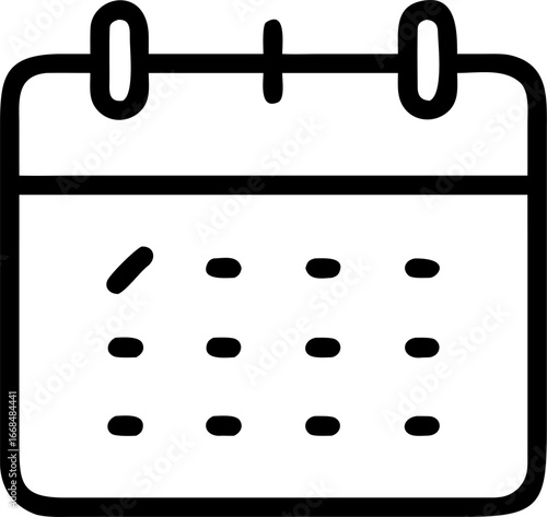 calendar vector icon on white or transparent background. Office or organization icons items for fashion designer. Stroke icon collections. Editable Stroke icon collection.
