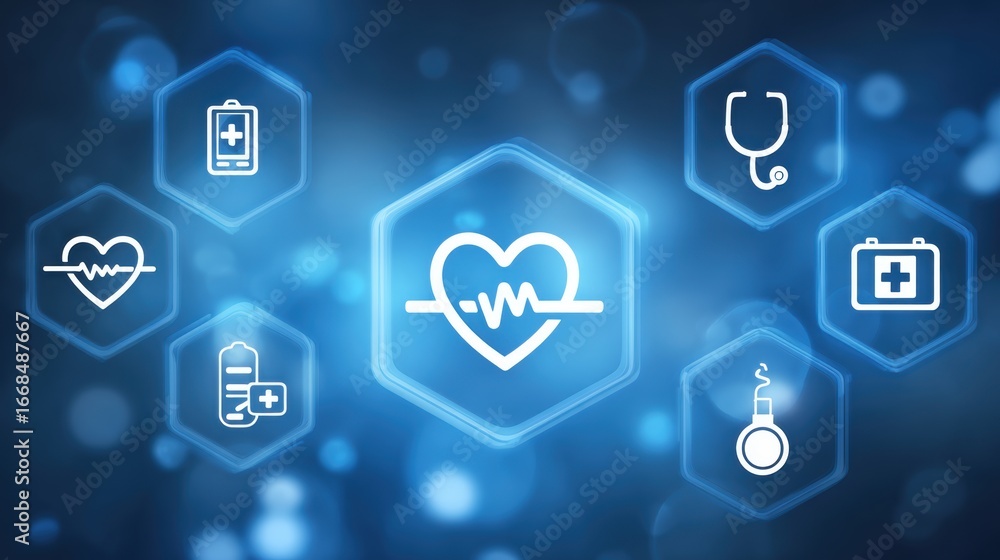 Obraz premium Health innovations and technology medical industry infographic digital environment abstract viewpoint