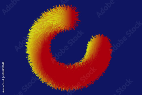 Abstract Fluffy Spiral in Warm Gradient