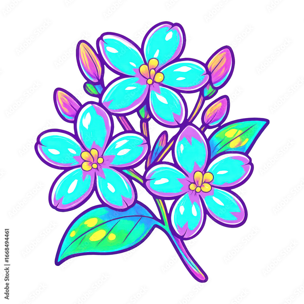 Obraz premium PNG Vibrant floral illustration design