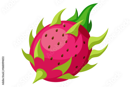 dragon fruit on white background