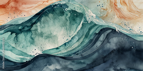 Blue ocean wave background. Blue and white water ocean background.. Ocean wave curve line vector background. Abstract ocean splashing waves. vector illustration