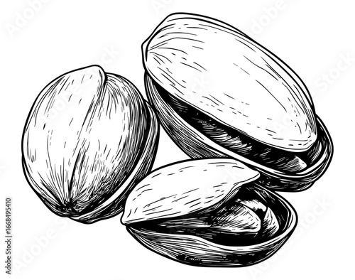 Organic Pistachio Nut Outline – Hand Sketched Vector