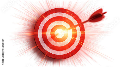 Arrow hitting bullseye target success achievement