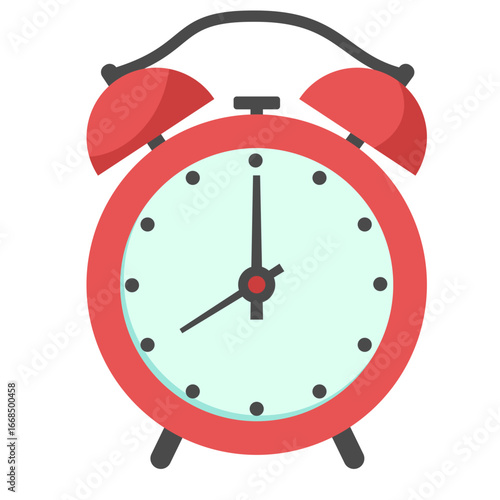 Red alarm clock showing the time 3:00.