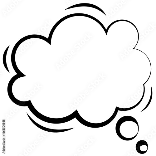 Isolated thought cloud graphic with copy space, perfect for expressing ideas, dreams, or internal monologue in a comic or pop art style