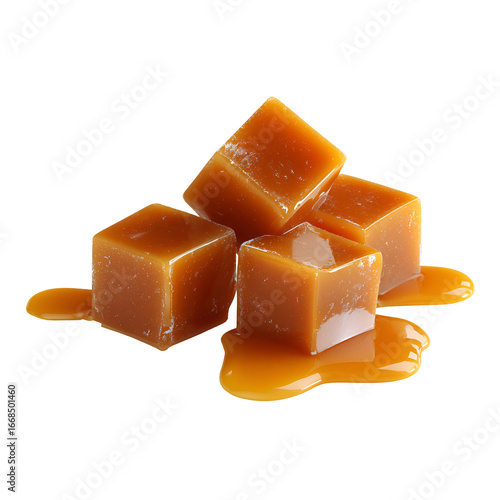 Delicious Caramel Cubes Sweet Treat Gooey Candy