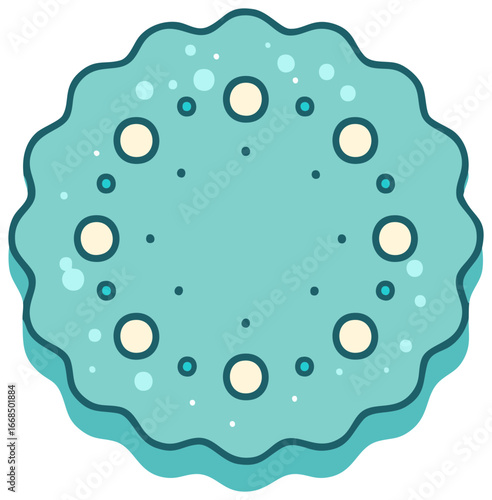 Abstract illustration of a circular cell or amoeba with a wavy membrane