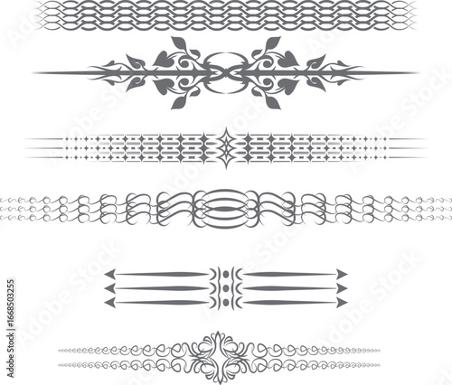 Retro decoration book ornament calligraphic page dividers chapter and arrow