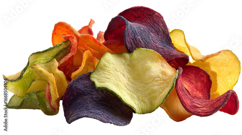 Colorful vegetable chips healthy snack assortment