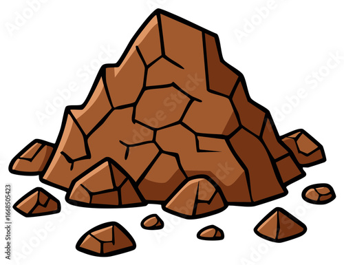 Heap of Dry Cracked Earth and Rocks