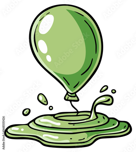 Green Balloon Releasing Slimy Goo