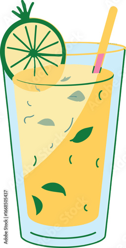 Refreshing Summer Lemon Juice Illustration
